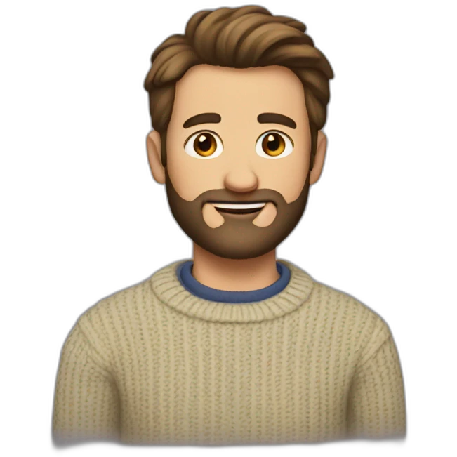 The guy with the short beard and the sweater emoji