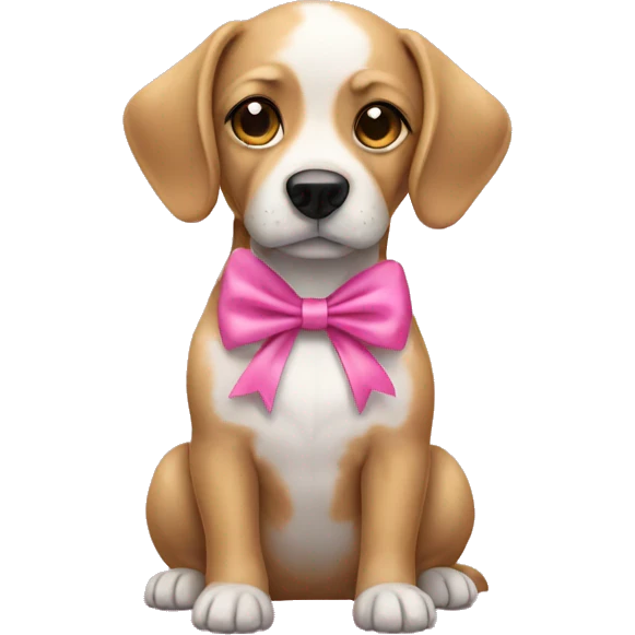 Dog with pink bows  emoji