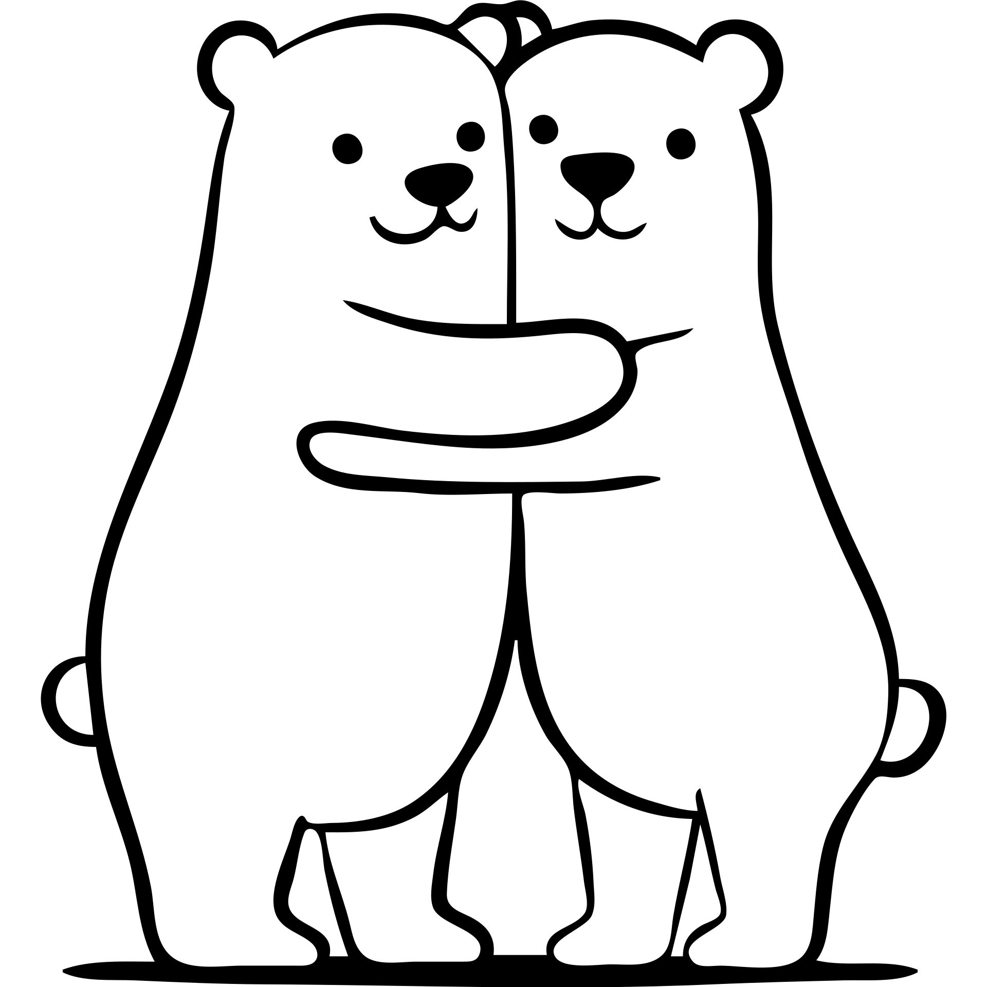 A polar bear and a brown bear hugging each other as friends emoji
