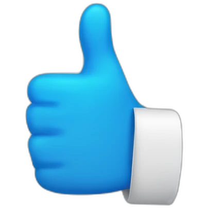 a thumbs up with blue medical glove emoji