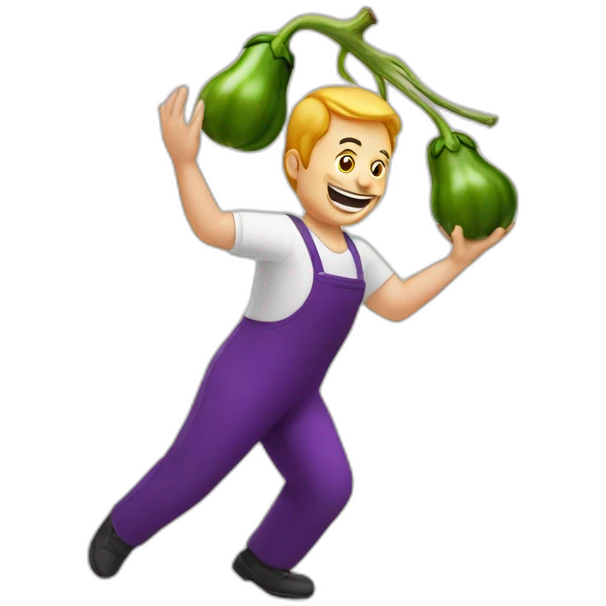 Jongler avec aubergines emoji
