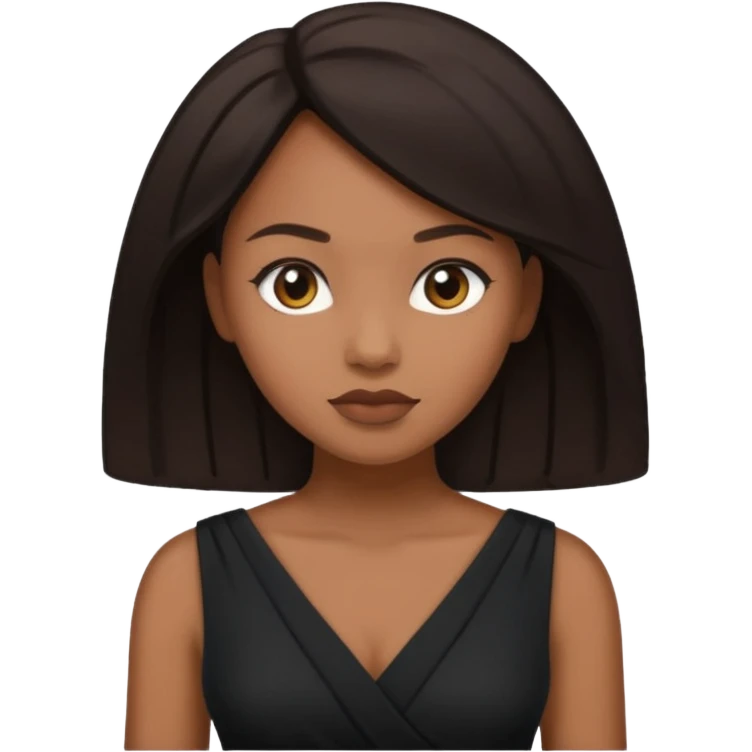 Light skinned black woman with bbl and dark brow hair emoji
