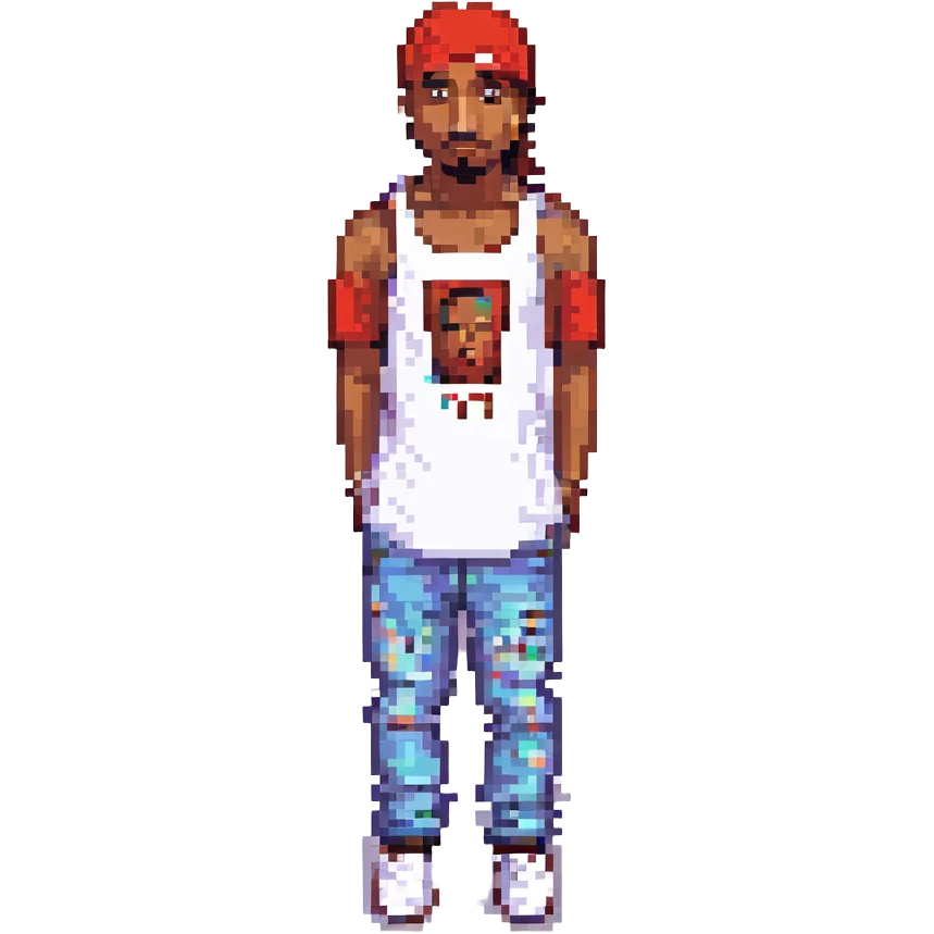 2Pac в полный рост, no background emoji
