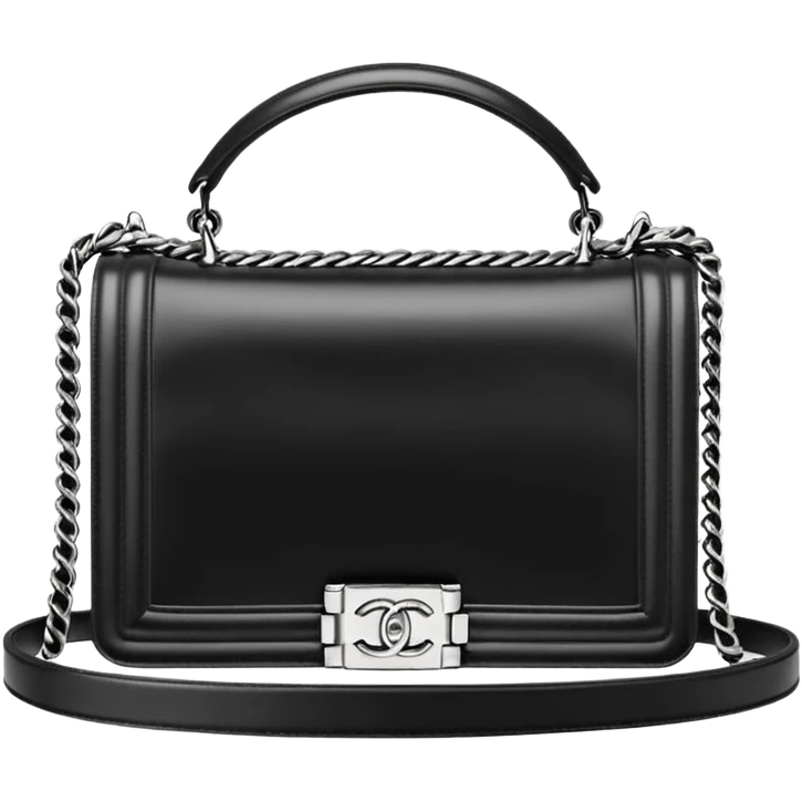 chanel le boy plain white bag emoji