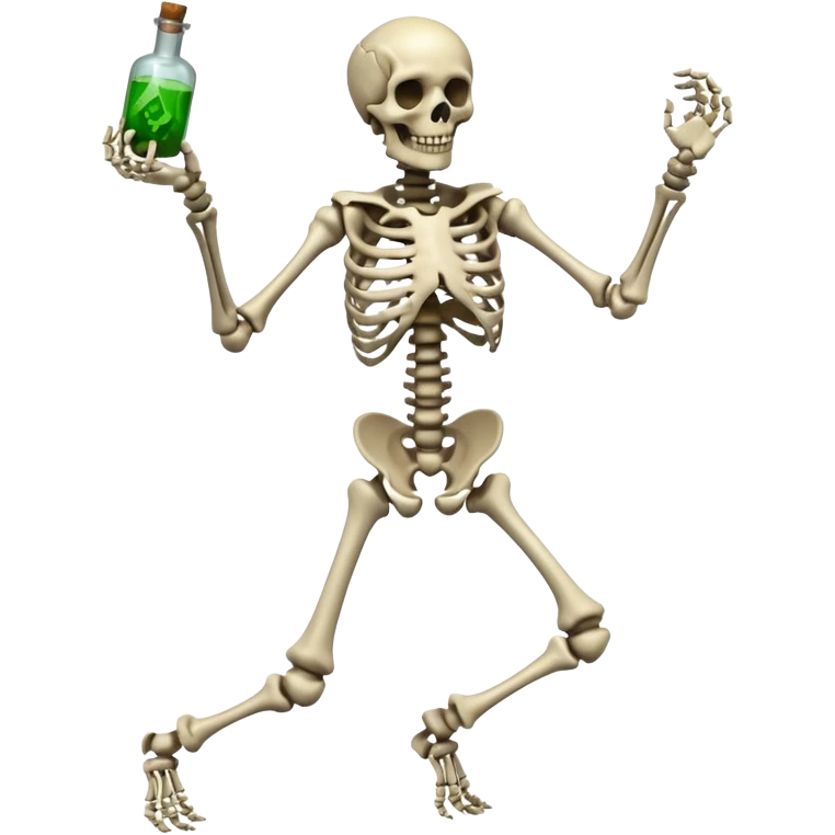 horror skeleton full body dead dancing with poison emoji