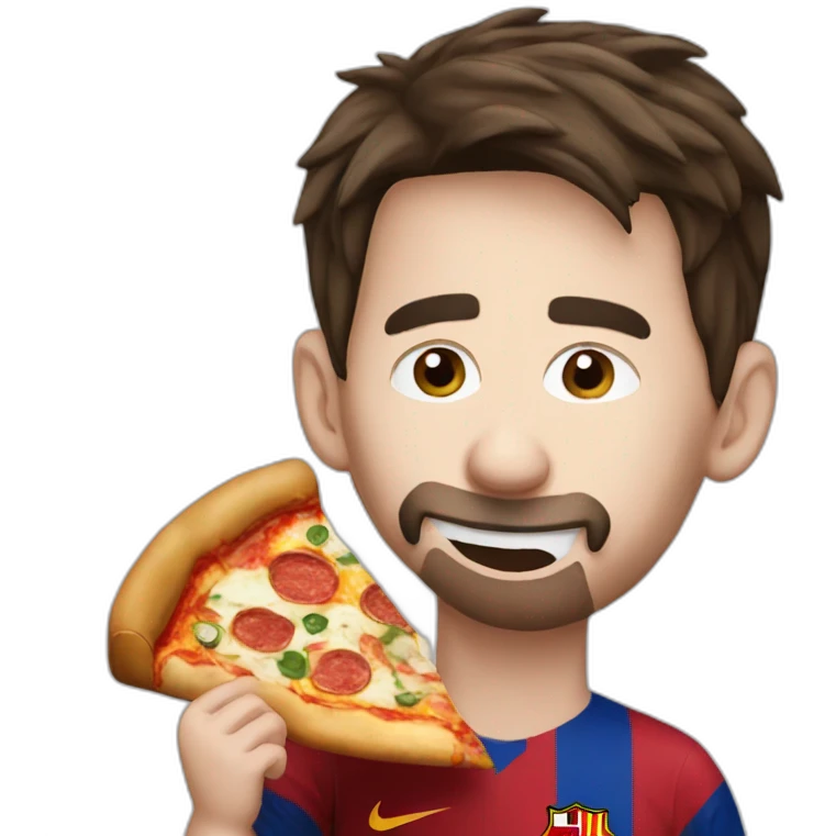 Messi eating pizza emoji