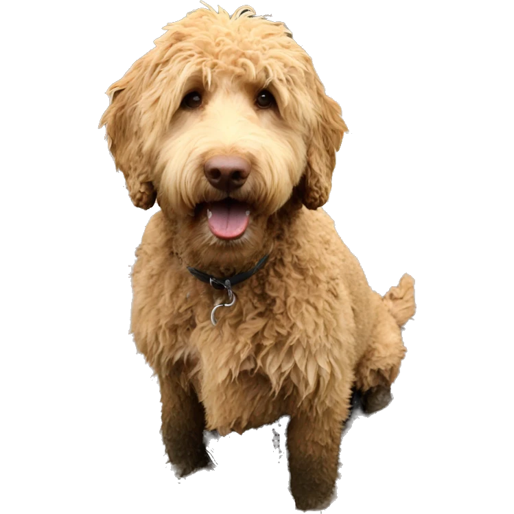 Golden doodle in mud emoji