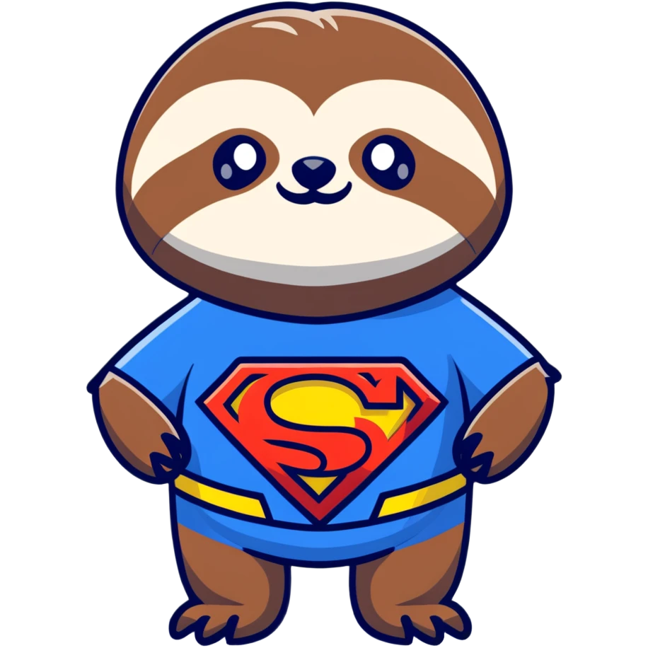 Sloth from The Goonies with Superman shirt emoji