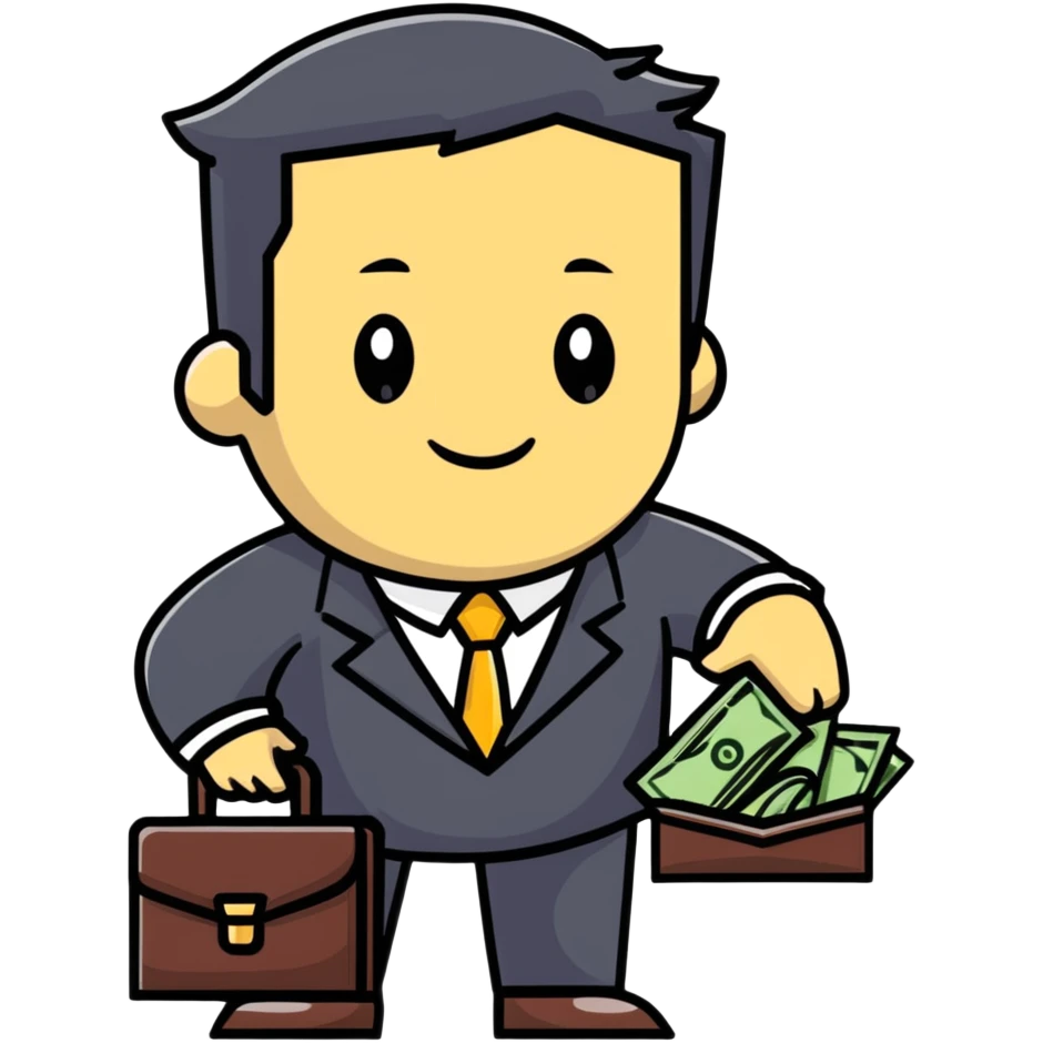 business person with briefcase full of money emoji