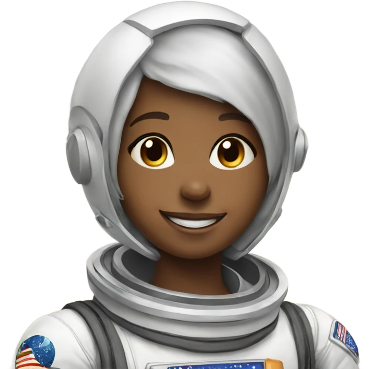 smiling girl in spacesuit emoji