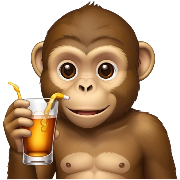 monkey drinking alcohol ￼ emoji