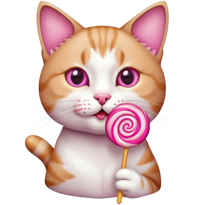 Cat sucking on a lollipop  emoji
