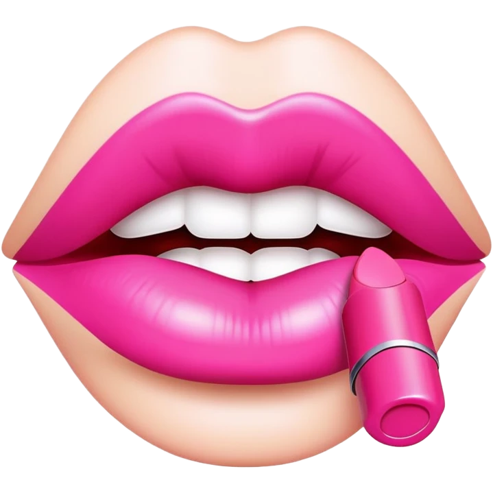 Lip stick kiss imprint pink  emoji