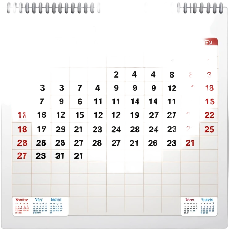 wall calendar with date emoji