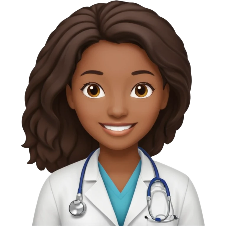 black female doctor and white technician no white coat on technician emoji