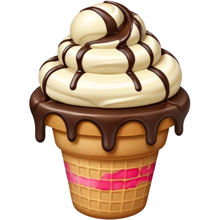 melted white and dark chocolate ice cream emoji