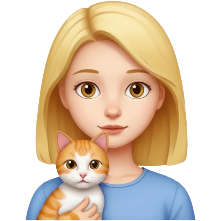 Girl with cat  emoji