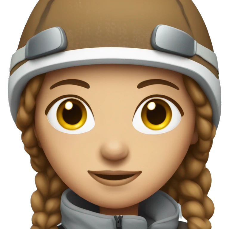 Female skier with brown hair emoji