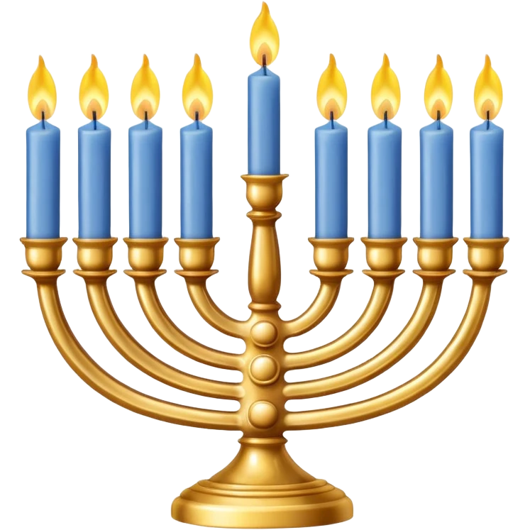 Gold Menorah with 8 candles emoji