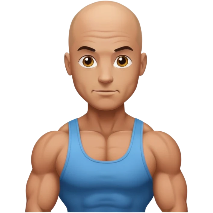 bodybuilder bald and small emoji