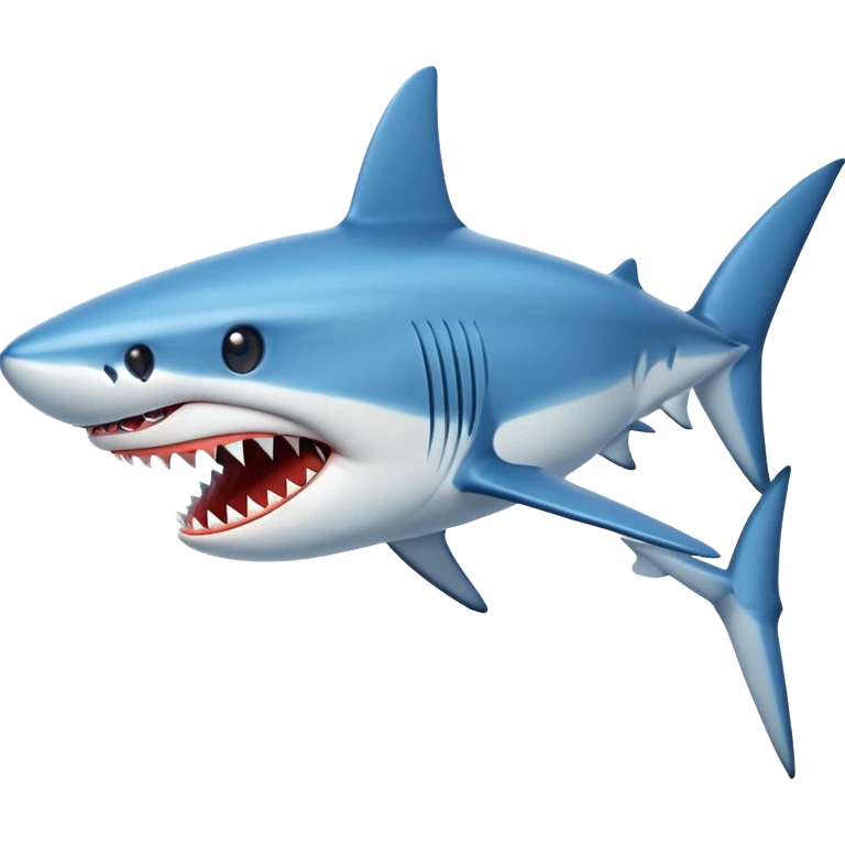 blue shark with sharp teeth emoji