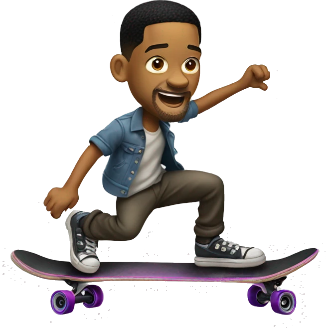 Will smith riding a skateboard  emoji