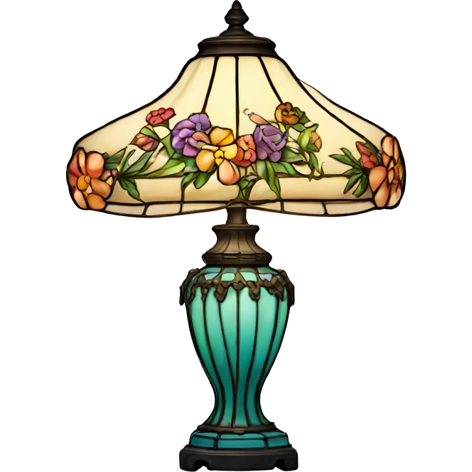 Tiffany lamp with flowers emoji