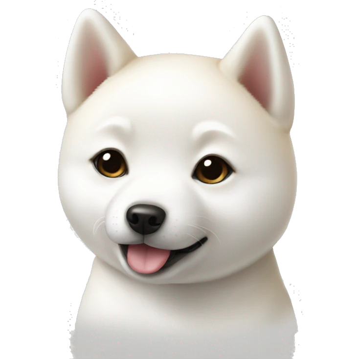 Cute baby white shiba emoji