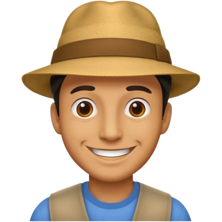 Hat and happy man emoji
