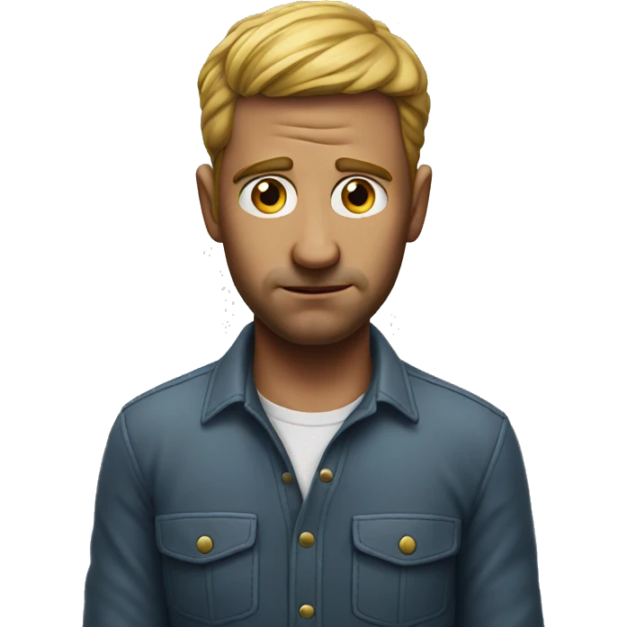 man holding his head photorealistic serious emoji