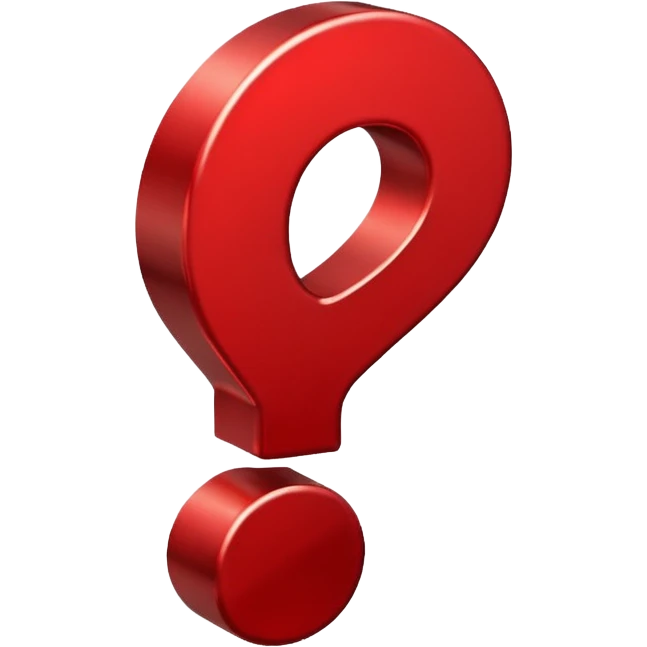 large shiny red question mark emoji