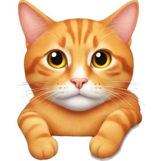 orange cat lies on his back emoji