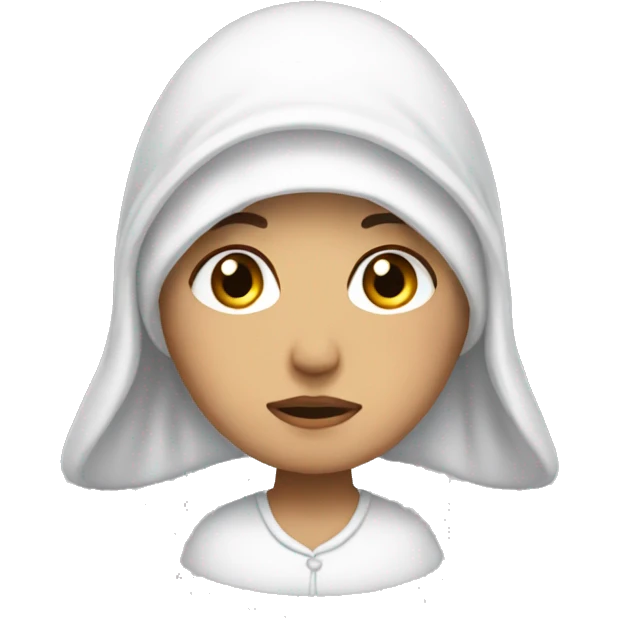 White bonnet with wings sad woman emoji