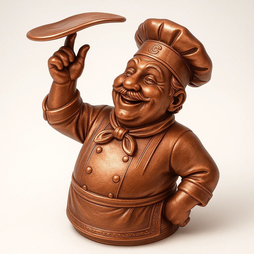 smiling Italian chef spinning pizza dough emoji
