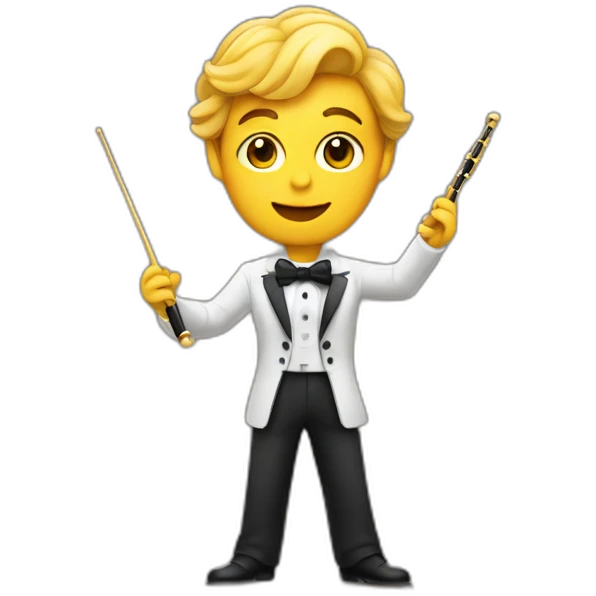 Musical conductor holding baton emoji