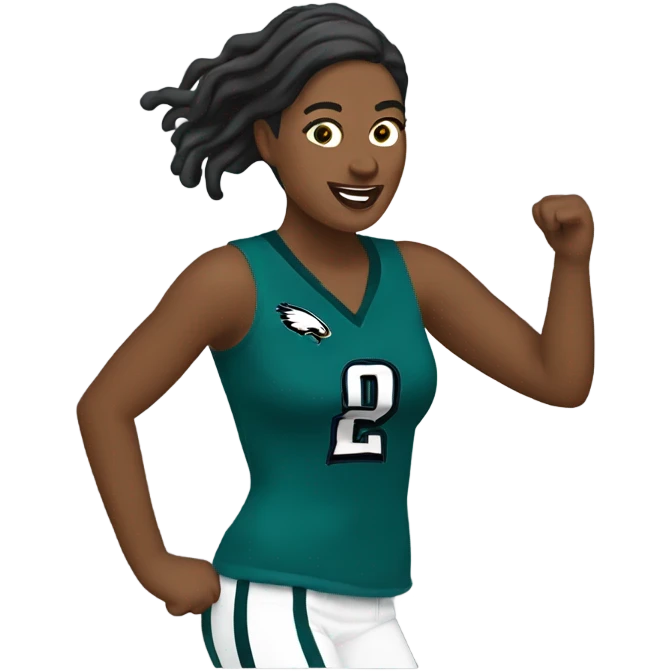 Woman eagles fan spinning tracks  emoji