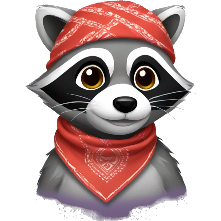 Raccoon with a bandana on  emoji