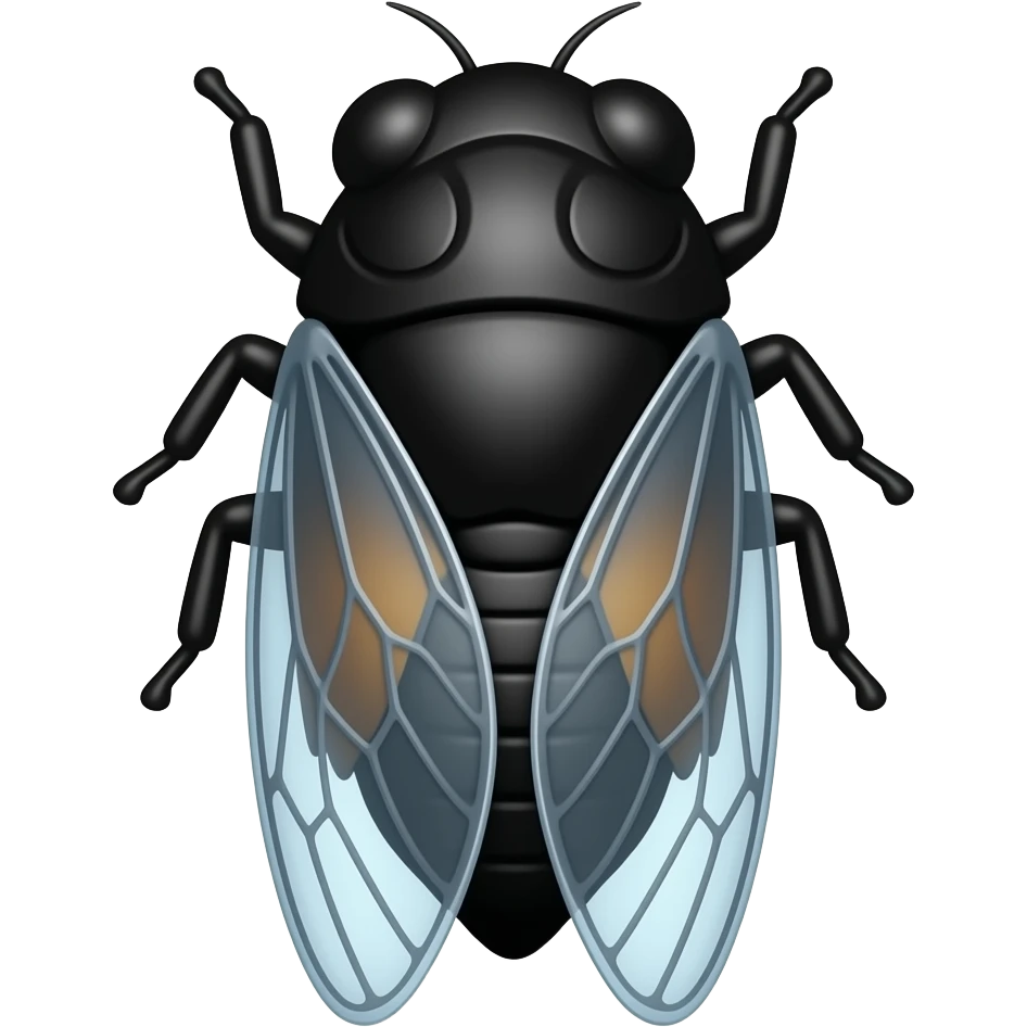black kawaï cute cicada emoji