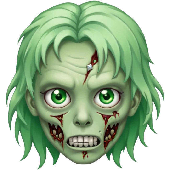 zombie with hair diamond grills emoji