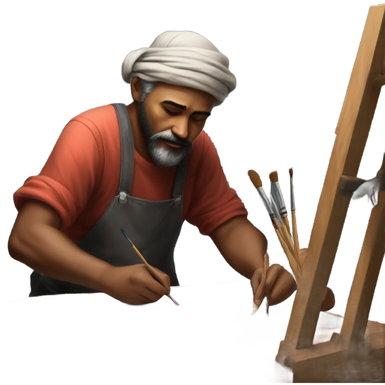 artista pintando emoji