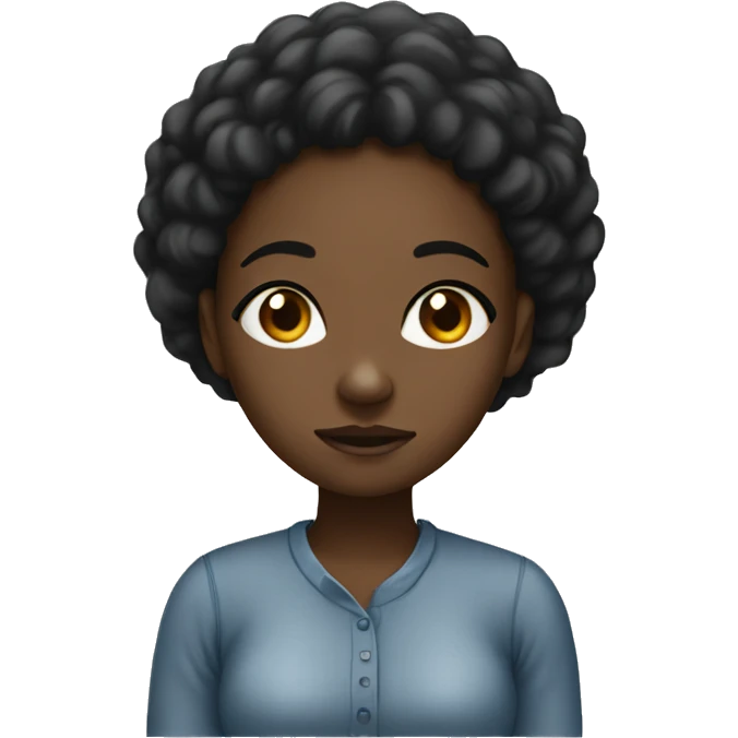 a black girl thinking about something emoji