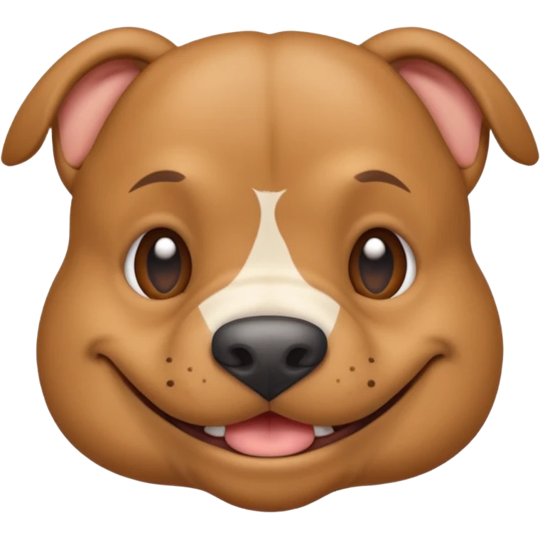 light brown pocket bully facing forwards, head and shoulders. smiling emoji