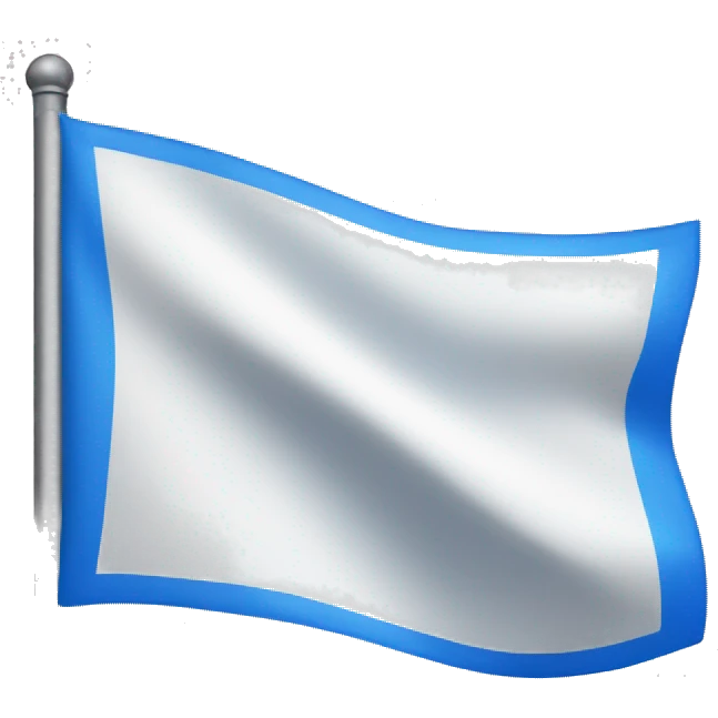 white flag with blue point in the middle emoji