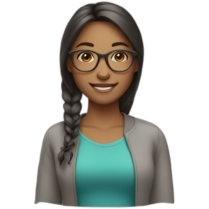 girl wearing glasses with beautiful smile emoji