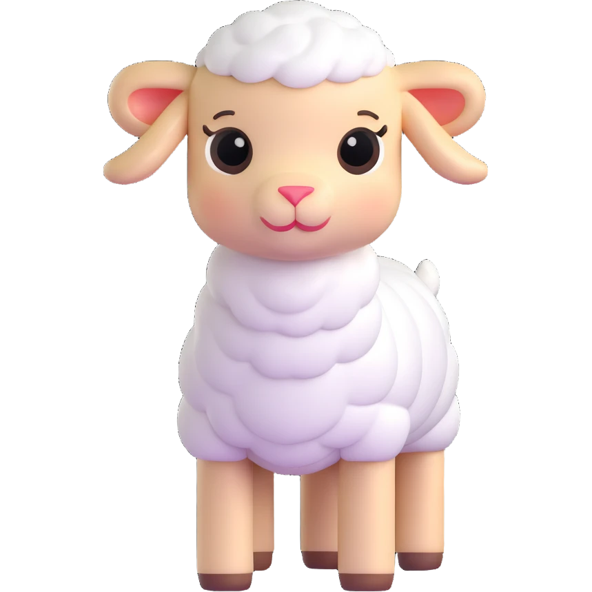 adorable lamb standing emoji