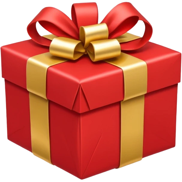 un cadeau de Noël emballé avec un ruban emoji