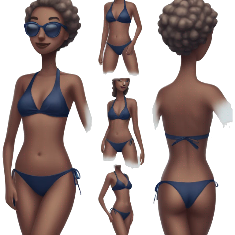 navy blue shimmery bikini  emoji