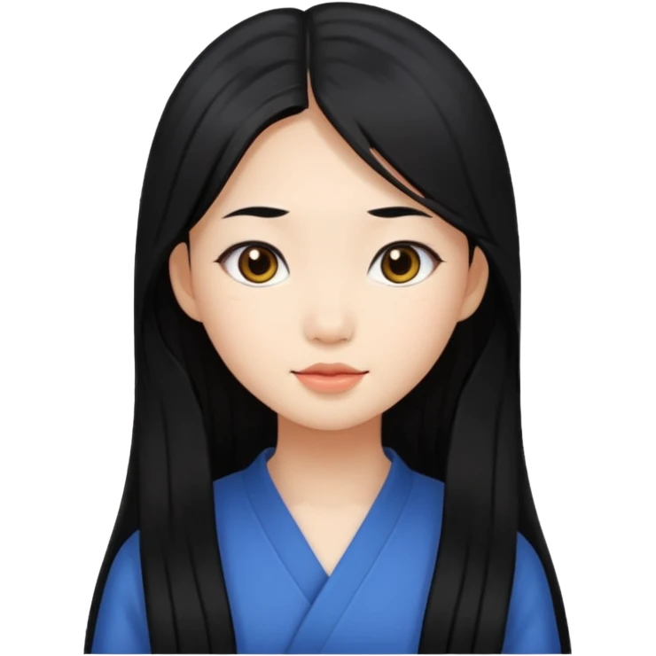 long hair, Asian girl  emoji
