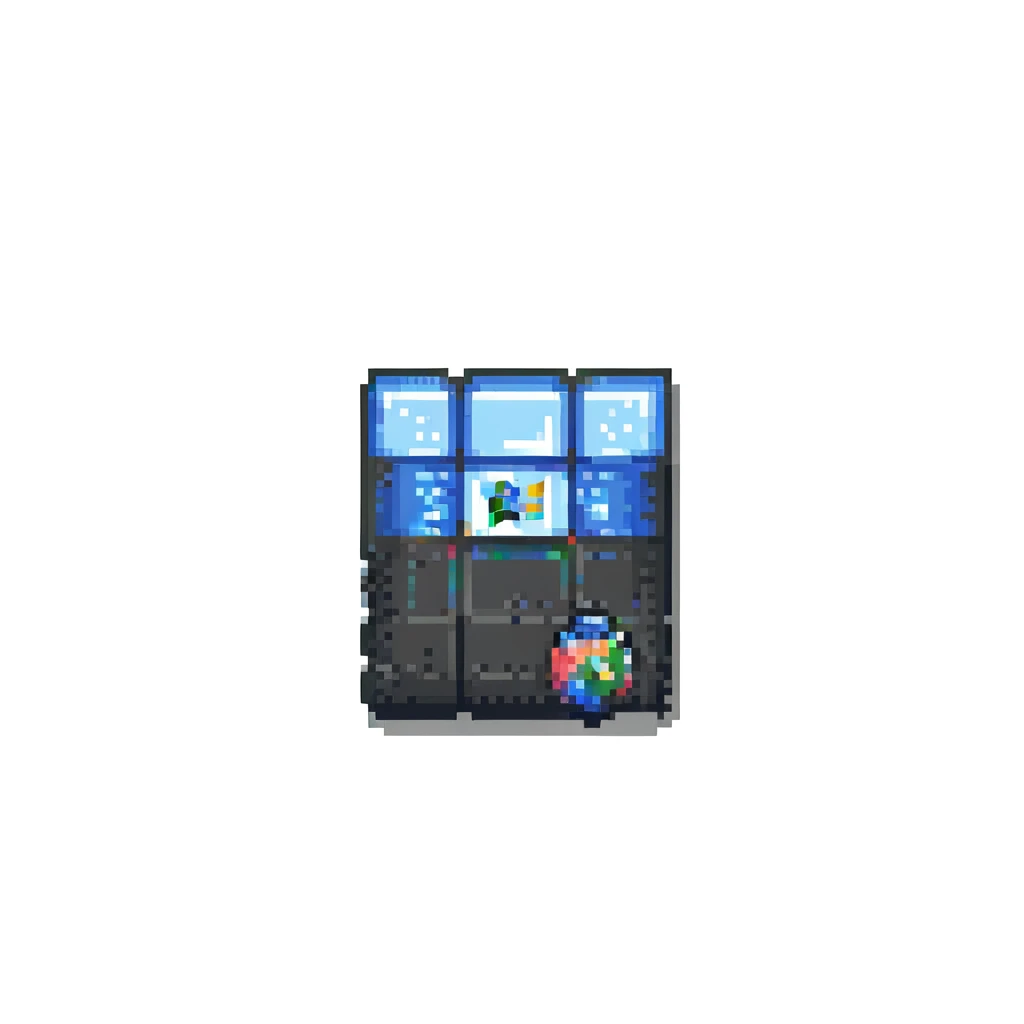 windows logo, pixel art style emoji
