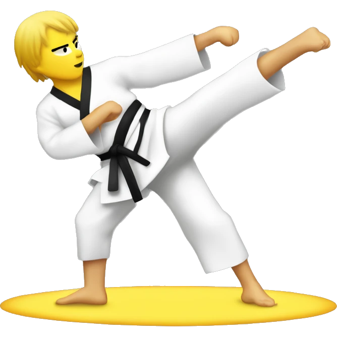 karate kick, yellow skin emoji